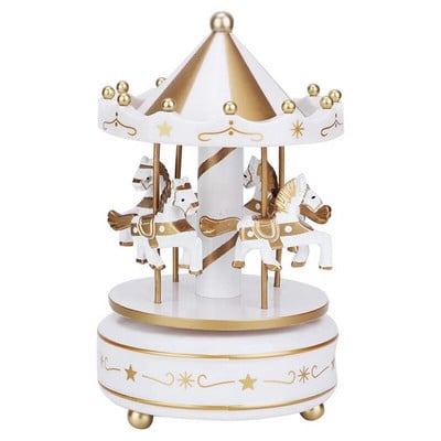 Music Box Merry Go Round Music Box szobadekorációk Forgatható felhúzható zenedoboz Legjobb ajándék fiúknak, lányoknak