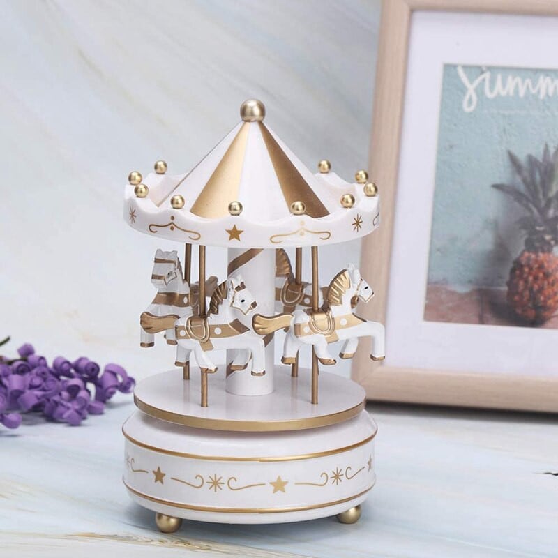 Music Box Merry Go Round Music Box szobadekorációk Forgatható felhúzható zenedoboz Legjobb ajándék fiúknak, lányoknak