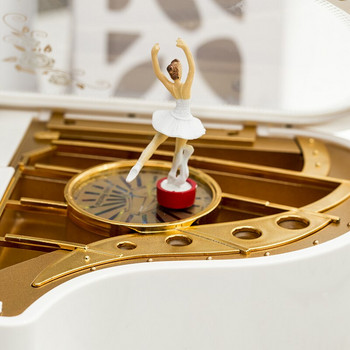 Класически модел на пиано Музикална кутия Антични въртящи се музикални кутии за балерина и танцьорка Декорация на дома Рожден ден Сватба Подарък за Свети Валентин