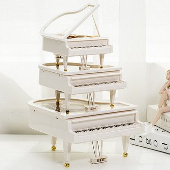 Класически модел на пиано Музикална кутия Антични въртящи се музикални кутии за балерина и танцьорка Декорация на дома Рожден ден Сватба Подарък за Свети Валентин