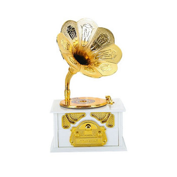 Ретро сгъваема класическа тромпетна рогна Грамофонна дискова музикална кутия Jewelr