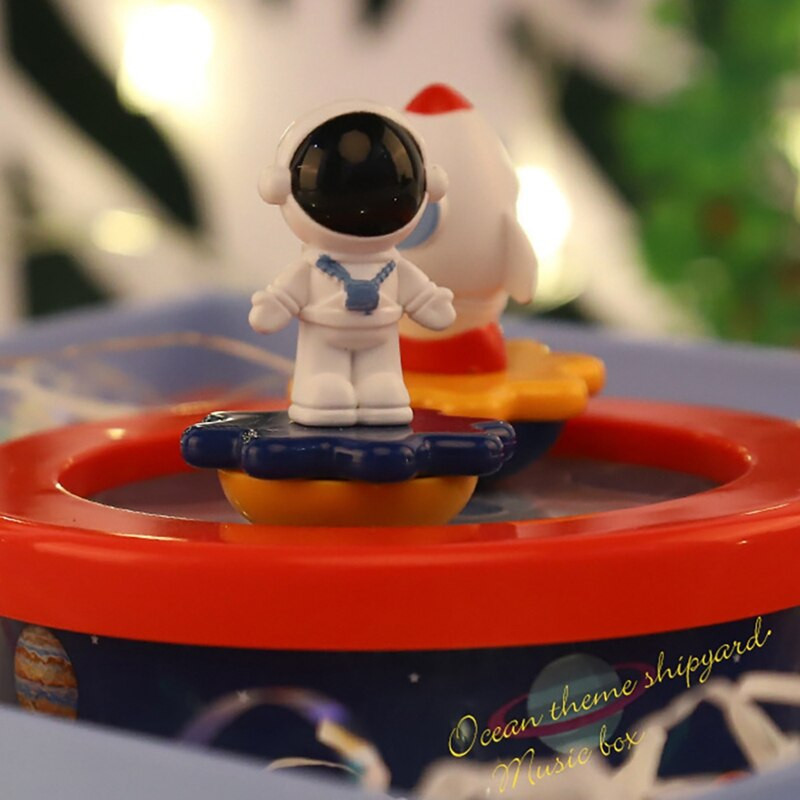 Music Box felhúzó zenedoboz Space Rocket Music Box Forgatható felhúzható zenedoboz Legjobb ajándék fiúknak, lányoknak