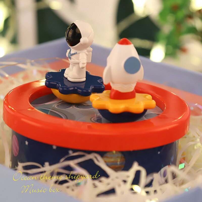 Music Box felhúzó zenedoboz Space Rocket Music Box Forgatható felhúzható zenedoboz Legjobb ajándék fiúknak, lányoknak