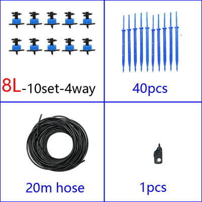 2L 4L 8L kapaljka Kompenzacija tlaka Emiter Kompleti za navodnjavanje 2-smjerni 4-smjerni 3/5mm kapaljka sa strelicom Transmiter Sustav kapaljke mikro protoka