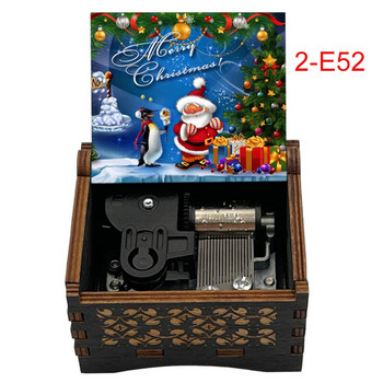 Wind Up 2023 We Wish You A Merry Christmas Черна дървена музикална кутия Семейни приятели Коледно парти Нова година Деца Прекрасен подарък