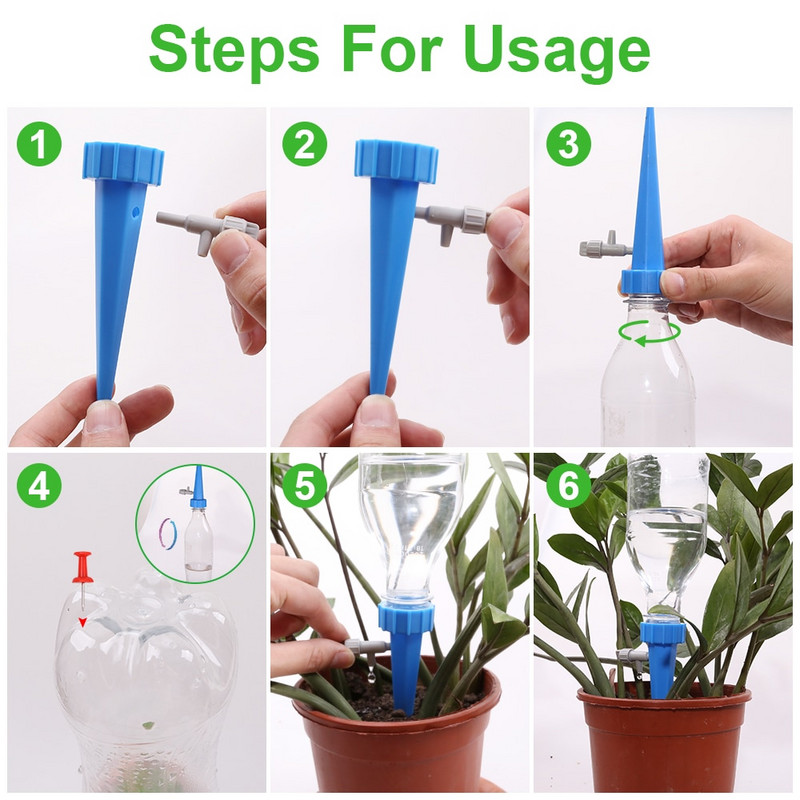 12 buc / 18 buc / 24 buc / 30 buc / 36 buc Seturi de țepi de udare pentru irigare prin picurare de grădină Sistem automat de țepi pentru plante, casa Bonsia#26301-17