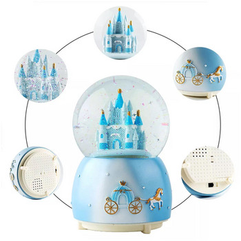 Fairy Tale Princess Castle Κρυστάλλινη μπάλα Μουσικό κουτί Άγαλμα Παιδικό πάρτι νιφάδα χιονιού του Αγίου Βαλεντίνου Δώρο για γενέθλια κορίτσι με παιδιά E9C7