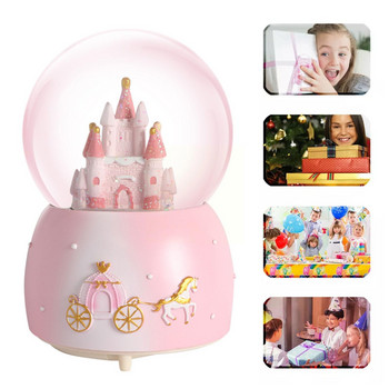 Fairy Tale Princess Castle Κρυστάλλινη μπάλα Μουσικό κουτί Άγαλμα Παιδικό πάρτι νιφάδα χιονιού του Αγίου Βαλεντίνου Δώρο για γενέθλια κορίτσι με παιδιά E9C7