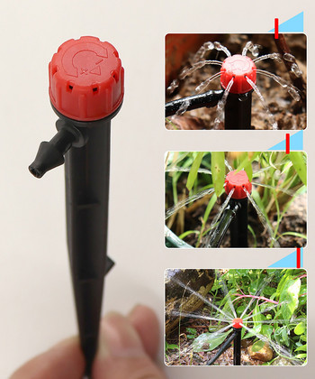 Σύστημα άρδευσης σταγόνων 5m~25m DIY Ρυθμιζόμενο με 8 τρύπες Red Dripper Kit Garden Plant Automatic Watering Moisturizing Micro sprinkler