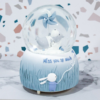 Συλλεκτικά στολίδια υπέροχα κρυστάλλινα μπαλάκια φωτεινά LED Snow Globe Music Box