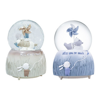 Прекрасна кристална топка, светеща LED снежен глобус, музикална кутия, колекционерски орнаменти