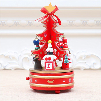 Коледна украса Коледна дървена въртяща се музикална кутия Музикална кутия Украса за коледно дърво Детски татко Журнал от син