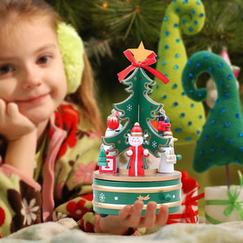 Χριστουγεννιάτικα Διακοσμητικά Χριστουγεννιάτικα Ξύλινα Περιστρεφόμενα Μουσικό Κουτί Μουσικό Κουτί Χριστουγεννιάτικο Δέντρο Διακόσμηση Παιδικό Μπαμπά Εφημερίδα από τον γιο