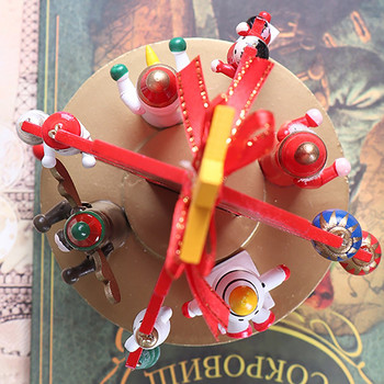 Коледна украса Коледна дървена въртяща се музикална кутия Музикална кутия Украса за коледно дърво Детски татко Журнал от син