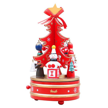 Коледна украса Коледна дървена въртяща се музикална кутия Музикална кутия Украса за коледна елха Детски подаръци Подарък от любов