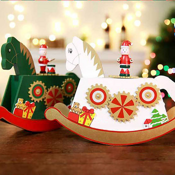 Коледни декоративни орнаменти Рисувани коледни троянци Музикална кутия Орнаменти Коледна музикална кутия Подарък Navidad Noel Decor L5