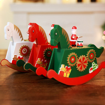 Коледни декоративни орнаменти Рисувани коледни троянци Музикална кутия Орнаменти Коледна музикална кутия Подарък Navidad Noel Decor L5