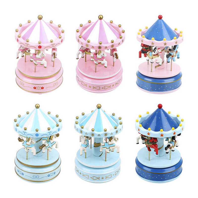 HOOMIN Carousel Box vidám zenés dobozok zenedobozok karácsonyi esküvői születésnapi ajándék otthoni dekoráció