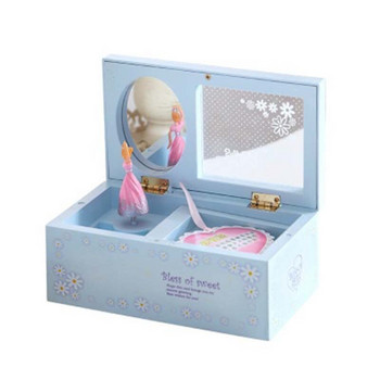 Ροζ Μπλε Dancing Girl Music Box Διακοσμητικά επιφάνειας εργασίας Κοσμήματα Καλλυντικά Δοχείο αποθήκευσης Μουσική θήκη Δώρο γενεθλίων Διακόσμηση σπιτιού