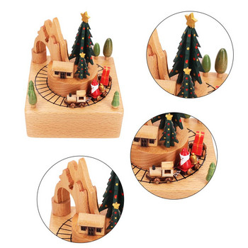 Χριστουγεννιάτικο Ξύλινο Μουσικό Κουτί Δημιουργικό καρουζέλ Μουσικό κουτί Μπαταρία Δωρεάν Μουσικά κουτιά Δώρο του Αγίου Βαλεντίνου Χριστουγεννιάτικα στολίδια