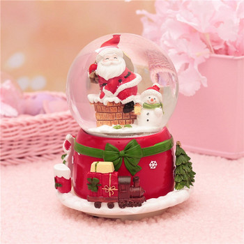 Романтичен снежен глобус Музикална кутия Прожекция LED светлина Снежинка за деца Коледа Новогодишни подаръци Десктоп декор