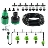 1 set sistem de irigare cu duză de ceață udare automată cu aburire portabilă 5-25 m cap de pulverizare pentru furtun de grădină cu teu de 4/7 mm și conector