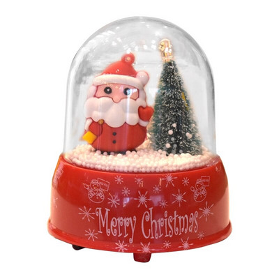 Mikulás Xmas Tree Globe Music Box színváltó LED fényű ajándék dekoráció