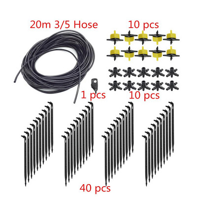 2L/4L/8L Šiltnamio lašelinio laistymo rinkinys Sodo 4 krypčių nukreipimo lašelinė rodyklė Laistymo sistema Vazoniniai augalai Laistymo rinkinys 10 rinkinių