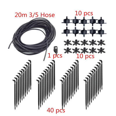 2L/4L/8L Šiltnamio lašelinio laistymo rinkinys Sodo 4 krypčių nukreipimo lašelinė rodyklė Laistymo sistema Vazoniniai augalai Laistymo rinkinys 10 rinkinių
