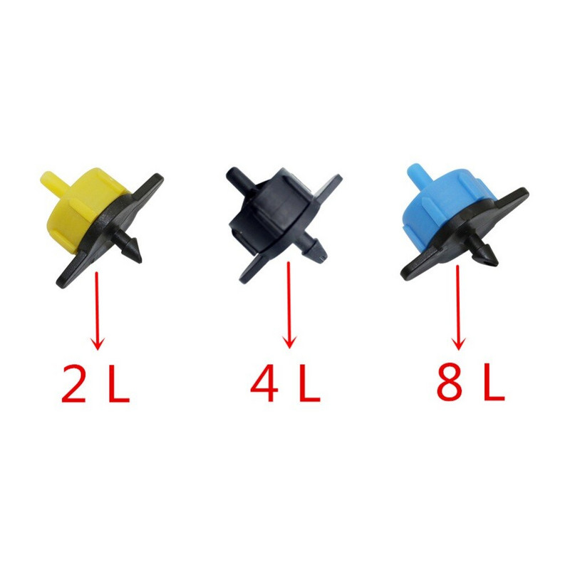 2L/4L/8L Šiltnamio lašelinio laistymo rinkinys Sodo 4 krypčių nukreipimo lašelinė rodyklė Laistymo sistema Vazoniniai augalai Laistymo rinkinys 10 rinkinių