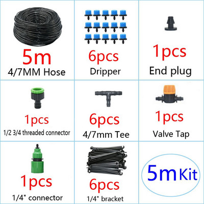 DIY csepegtető öntözőrendszer automatikus öntözési kerti öntöző mikro csepegtető öntözőkészletek 8 lyukú csepegtető öntözővel