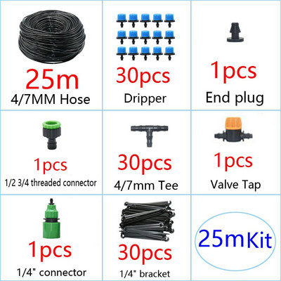 DIY csepegtető öntözőrendszer automatikus öntözési kerti öntöző mikro csepegtető öntözőkészletek 8 lyukú csepegtető öntözővel