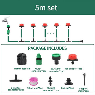 Set de sistem de irigare prin picurare DIY 5-25M Dispozitiv automat de auto-udare a florilor Furtun de seră de grădină Micro kituri de udare prin picurare