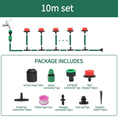 Set de sistem de irigare prin picurare DIY 5-25M Dispozitiv automat de auto-udare a florilor Furtun de seră de grădină Micro kituri de udare prin picurare