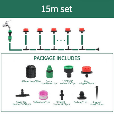 Set de sistem de irigare prin picurare DIY 5-25M Dispozitiv automat de auto-udare a florilor Furtun de seră de grădină Micro kituri de udare prin picurare