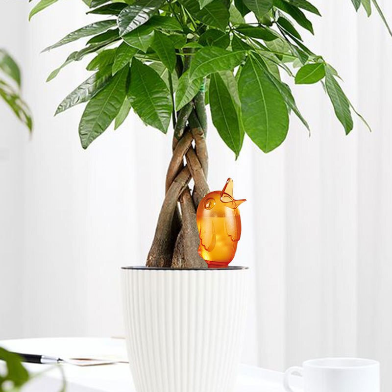 6 vnt. paukščio formos skaidrus augalų girdytuvas Skaidrus savaiminio laistymo prietaisas, kambarinių augalų laistymo lemputės, automatiniai lašelinio laistymo kuolai