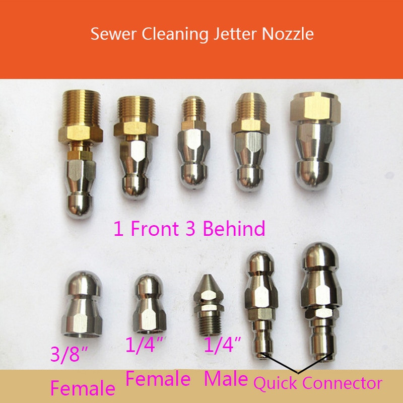 Kanalizacijos valymo antgalis aukšto slėgio ploviklio kanalizacijos valymo antgalis Kanalizacijos valymo purkštukas