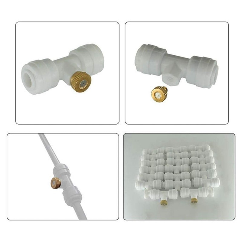 30 бр. Комплект дюзи за замъгляване Система за охлаждане Mister Дюзи Slip-Lock Tees Дюзи за мъгла за система за замъгляване на двора Градина