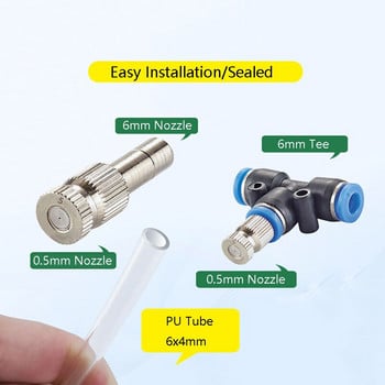 10 τμχ 5-15 bar Mist Cooling Slip Lock Nozzle 6mm Χαμηλής πίεσης Micro- ακροφύσια Connectors Garden Irrigation Sprayers