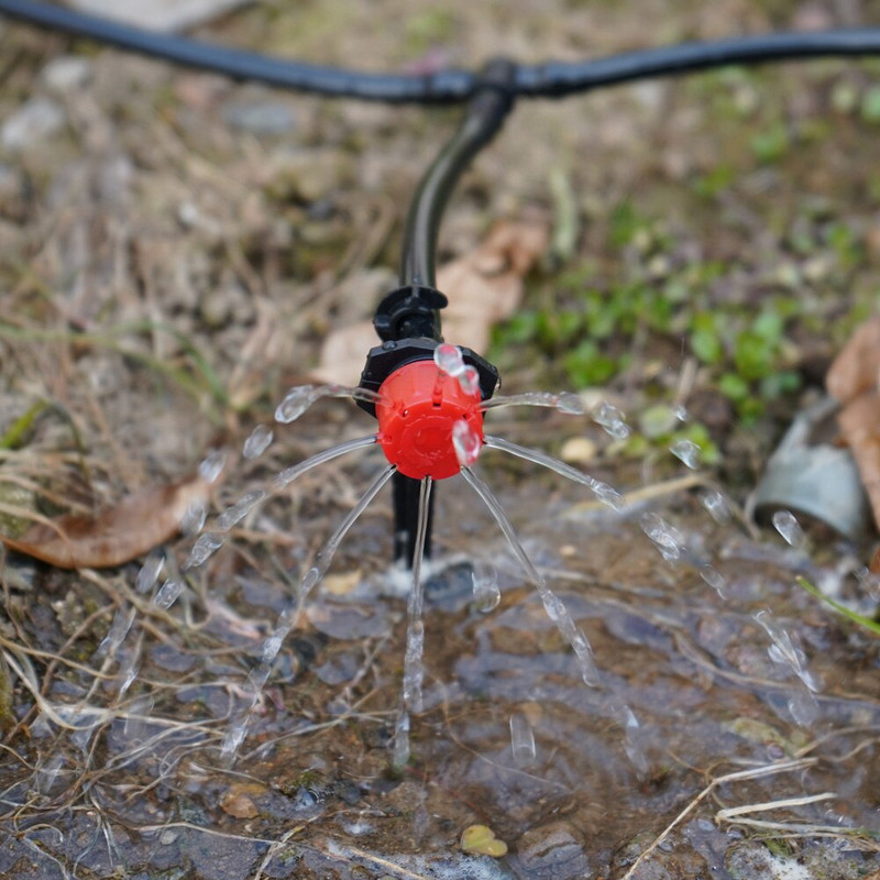 10-50M 1/4'' tömlő mikro csepegtető öntözőrendszer kerti üvegházi növény öntözőkészlet 8 lyukú, állítható áramlású csepegtető öntöző