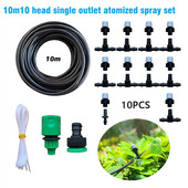 10M lauko aušinimo rūko sistema Drėkinamasis dulkių šalinimas Vandens rūkas Sodo namas Sodas Patio Purškiamas rūko sistemos reikmenys