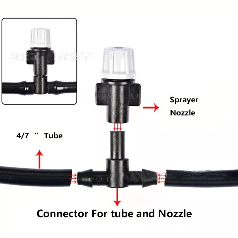 10M lauko aušinimo rūko sistema Drėkinamasis dulkių šalinimas Vandens rūkas Sodo namas Sodas Patio Purškiamas rūko sistemos reikmenys