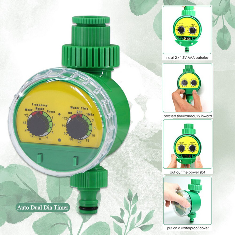 Sistem de udare cu temporizator automat de grădină de 50 m, kit de irigare prin picurare cu furtun de 4/7 mm, set de aspersoare reglabile pentru seră