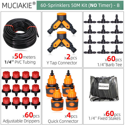 0-50M Vrtni kuglasti ventil Tajmer Automatski sustav za navodnjavanje Navodnjavanje i oprema Kompleti za kapanje na otvorenom Podesiva mlaznica za prskalice
