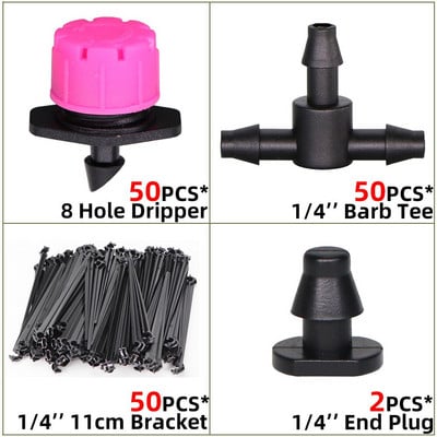 10-100m 4/7mm PVC tömlő 1/4'' kerti öntözőcső üvegházi növény virágos öntöző mikro csepegtető cső csapcsatlakozóval
