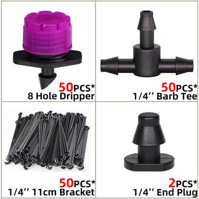 10-100m 4/7mm PVC tömlő 1/4'' kerti öntözőcső üvegházi növény virágos öntöző mikro csepegtető cső csapcsatlakozóval