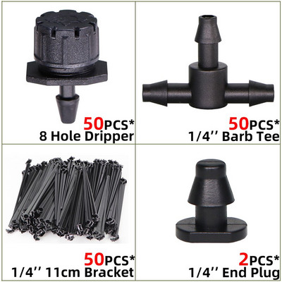 10-100m 4/7mm PVC tömlő 1/4'' kerti öntözőcső üvegházi növény virágos öntöző mikro csepegtető cső csapcsatlakozóval