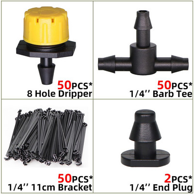 10-100m 4/7mm PVC tömlő 1/4'' kerti öntözőcső üvegházi növény virágos öntöző mikro csepegtető cső csapcsatlakozóval