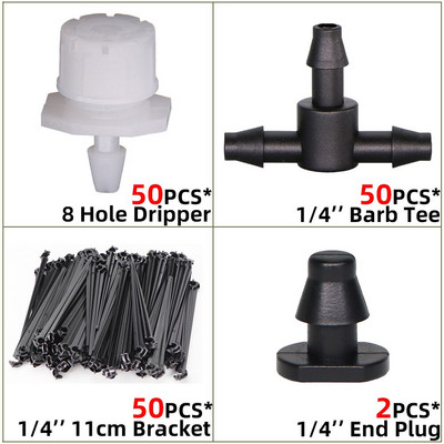 10-100m 4/7mm PVC tömlő 1/4'' kerti öntözőcső üvegházi növény virágos öntöző mikro csepegtető cső csapcsatlakozóval