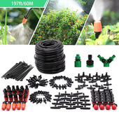 60M mikro lašelinio laistymo sistema Automatinė sodo laistymo sistema su reguliuojamais lašintuvų rinkiniais Micro Spray aušinimo sistema